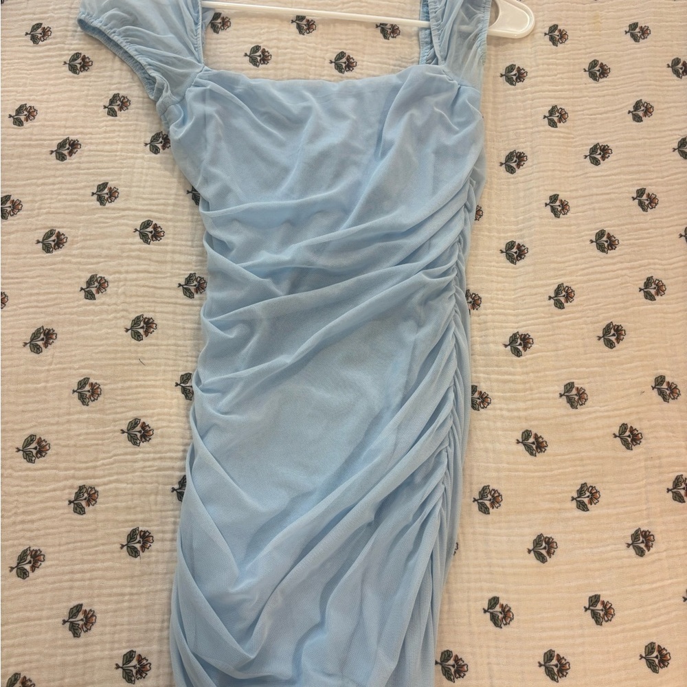Princess Polly Blue Ruched Bodycon Mini Dress